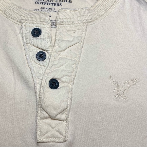 A&E | Mens L | White 1/4 Button Up Pullover Sweater | 100% Cotton - Picture 6 of 8